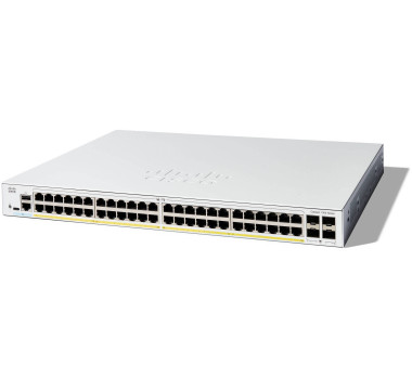 Switch Cisco Catalyst C1300-48P-4G_SC - 48 Portas PoE+ e 4 Portas SFP Gigabit